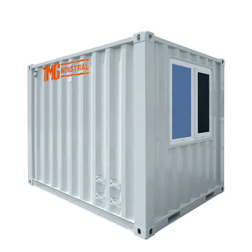 10’ Custom Built Steel Container Office, 57 Sq-Ft Working Area, 3 Ergonomic Office Chairs, TMG-SCO10