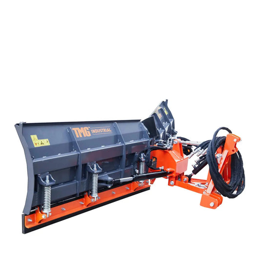 10’ U/V Angle Blade Snowplow, Reversible Rubber Edges, 6 Positions, Category 1 & 2 Hookups, 3-Point Hitch, 40-90 HP Tractors, TMG-SP10V