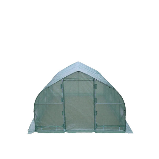 10’ x 20’ Tunnel Greenhouse Grow Tent w/Ripstop Leno Cover, Cold Frame, Roll-Up Mesh Windows, Peak Roof, TMG-GH1020P