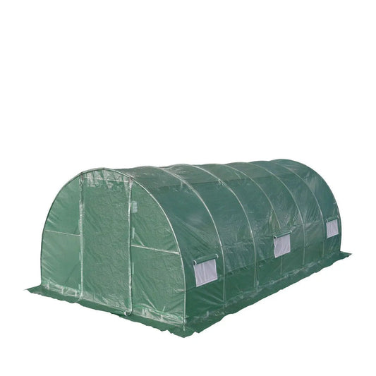 10’ x 20’ Tunnel Greenhouse Grow Tent w/Ripstop Leno Cover, Cold Frame, Roll-Up Mesh Windows, Round Top Roof, TMG-GH1020R