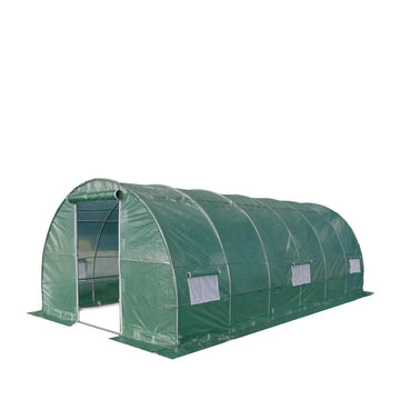 10’ x 20’ Tunnel Greenhouse Grow Tent w/Ripstop Leno Cover, Cold Frame, Roll-Up Mesh Windows, Round Top Roof, TMG-GH1020R
