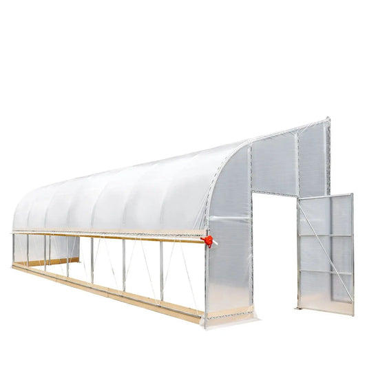 10’ x 30’ Lean-To Greenhouse Grow Tent w/6 Mil Clear EVA Plastic Film, Cold Frame, Hand Crank Roll-Up Side, 6-½’ Sidewall, TMG-GHL1030