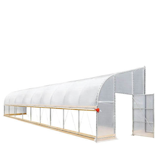 10’ x 40’ Lean-To Greenhouse Grow Tent w/6 Mil Clear EVA Plastic Film, Cold Frame, Hand Crank Roll-Up Side, 6-½’ Sidewall, TMG-GHL1040