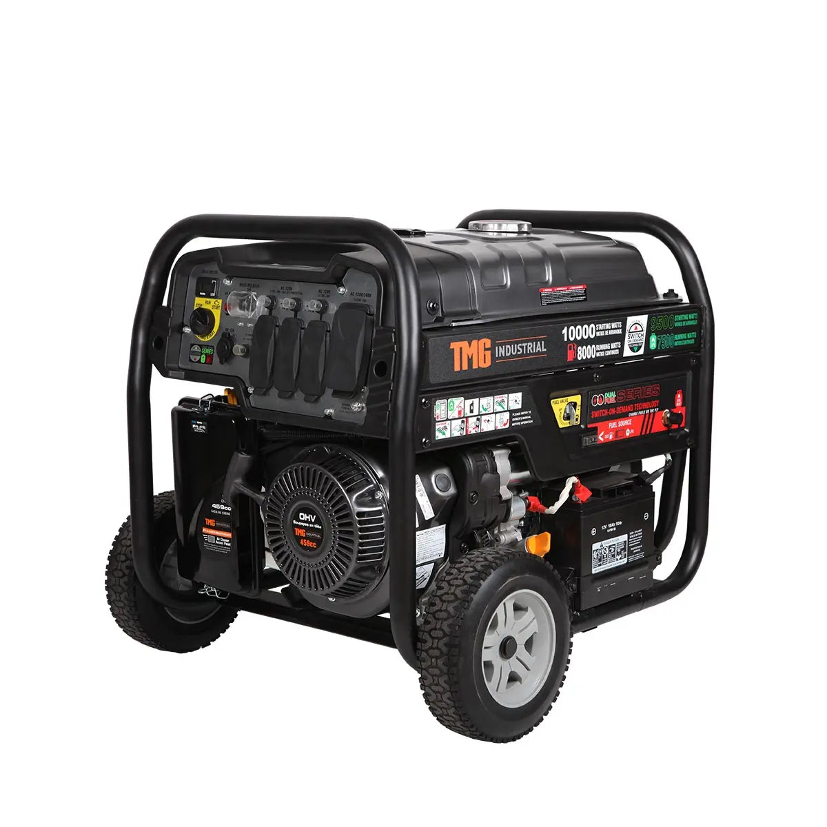 10,000-Watt Dual Fuel Generator (Gasoline and LPG) with Electric Start, 8.5 Hour Run Time, TMG-10000GED