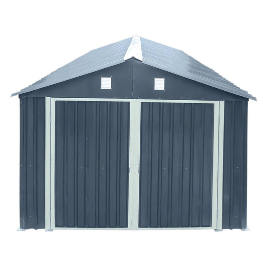 Pro Series 10' x 20' Metal Garage Shed with Double Front Doors and Side Entry Door, 8' Peak Height TMG-MS1020B