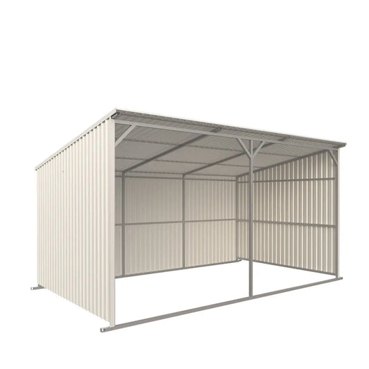 12’ x 20’ Galvanized Metal Livestock Shed, 240 Sq-Ft, 27 GA Corrugated Panels, Sliding Skid Mount, TMG-MS1220L