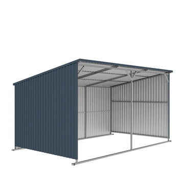 12’ x 20’ Galvanized Metal Livestock Shed, 240 Sq-Ft, 27 GA Corrugated Panels, Sliding Skid Mount, TMG-MSL1220