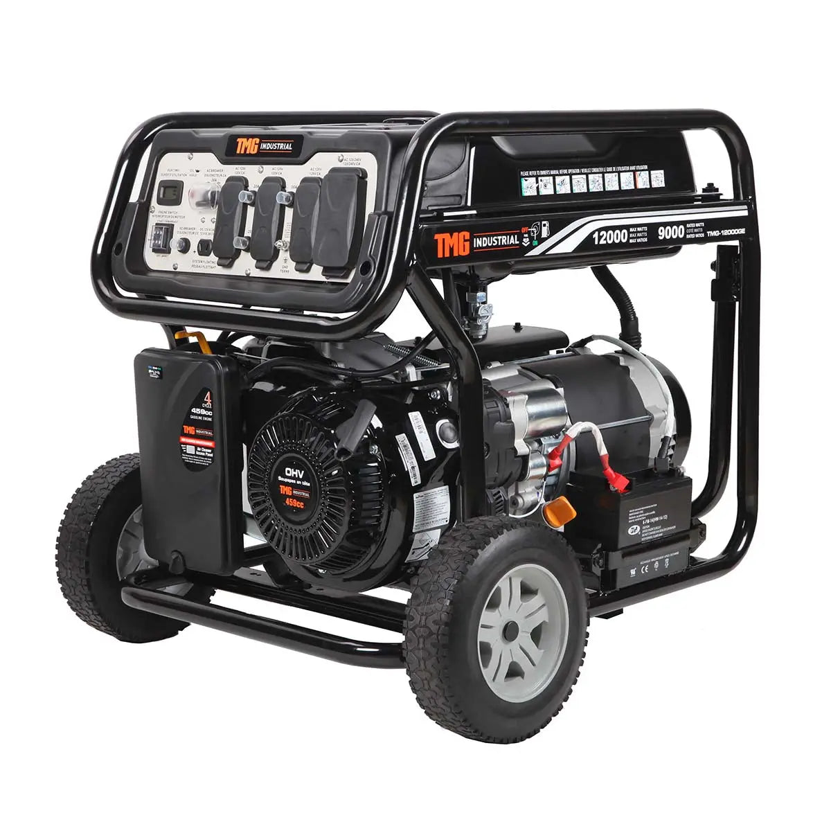 12,000 Watt Gasoline Generator, Electric Start, 7-Hour Run Time, 120V/240VAC, TMG-12000GE
