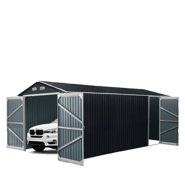 13’ x 20’ Metal Garage Shed with Double Front Doors, 7’9" Peak Height, Side Entry Door, 240 Sq-Ft Floor Space, TMG-MS1320A