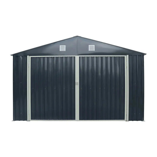 Pro Series 13' x 20' Metal Garage Shed with Double Front Doors and Side Entry Door, 8'6" Peak Height TMG-MS1320B