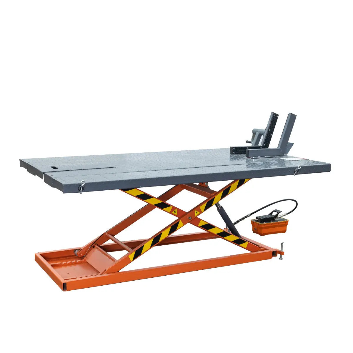 1500-lb Portable Motorcycle/ATV Scissor Lift, 48" Work Platform, Side Extensions, Front Vise Grip, TMG-1500PML