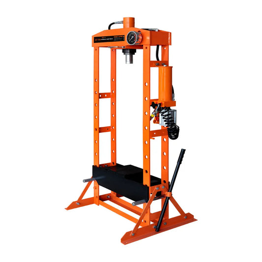 20 Ton Capacity Hydraulic Shop Press, Pneumatic & Manual Operation, 10 Bed Height Positions, TMG-ASP22