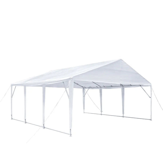 20’ x 20’ Heavy Duty Outdoor Party Tent, PE Tarpaulin Fabric, 6’6" Overhead, 10’ Peak Ceiling, TMG-PT2020A