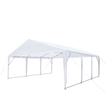 20’ x 20’ Heavy Duty Outdoor Party Tent, PE Tarpaulin Fabric, 6’6" Overhead, 10’ Peak Ceiling, TMG-PT2020A
