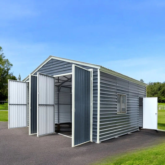 20’ x 20’ Metal Garage Shed, 9' High Double Front Doors, 13' Peak, 400 Sq-Ft TMG-MS2020