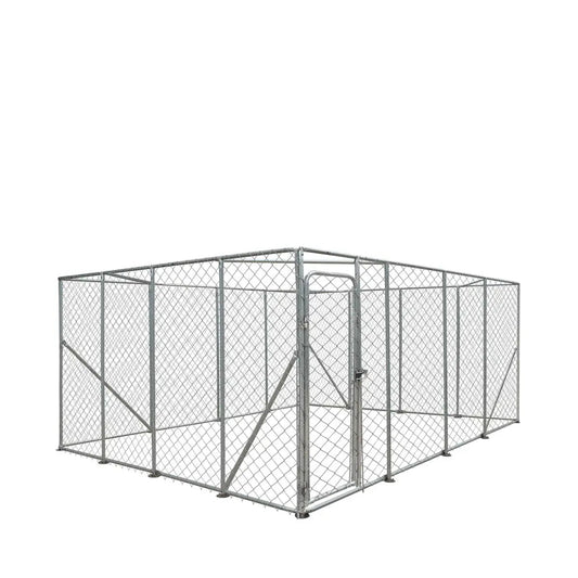 20’ x 20’ Outdoor Dog Kennel Playpen, Outdoor Dog Runner, Pet Exercise House, Lockable Gate, 6’ Chain-Link Fence, TMG-DCP2020