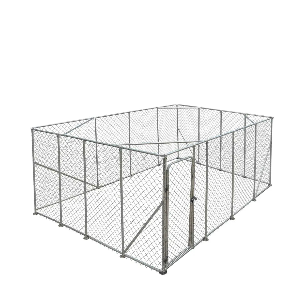 20’ x 20’ Outdoor Dog Kennel Playpen, Outdoor Dog Runner, Pet Exercise House, Lockable Gate, 6’ Chain-Link Fence, TMG-DCP2020
