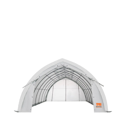 20' x 30' Arch Wall Peak Ceiling Storage Shelter with Heavy Duty 11 oz PE Cover & Drive Through Doors, TMG-ST2031P (Previously ST2030P)