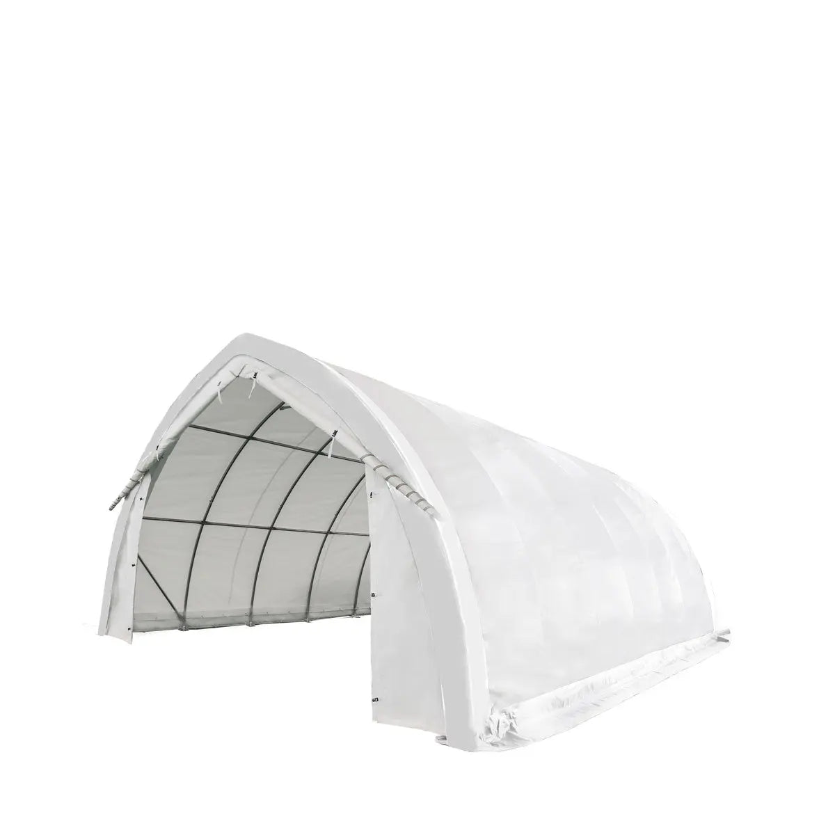 20' x 30' Arch Wall Peak Ceiling Storage Shelter with Heavy Duty 17 oz PVC Cover & Drive Through Doors, TMG-ST2031PV(Previously ST2030PV)