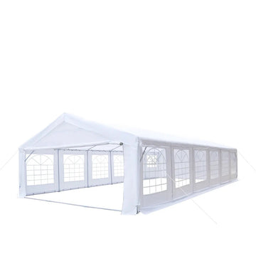 20' x 40' Heavy Duty Outdoor Party Tent with Removable Sidewalls and Roll-Up Doors, 11 oz PE Cover, 6’6" Overhead, 10’ Peak Ceiling, TMG-PT2040F