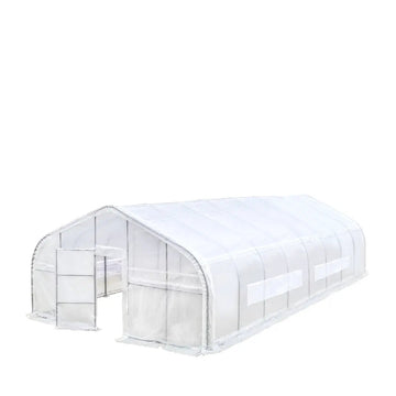 20’ x 40’ Tunnel Greenhouse Grow Tent w/12 Mil Ripstop Leno Mesh Cover, Cold Frame, Roll-up Windows, Peak Ceiling Roof, TMG-GH2040