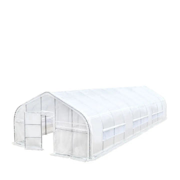 20’ x 50’ Tunnel Greenhouse Grow Tent w/12 Mil Ripstop Leno Mesh Cover, Cold Frame, Roll-up Windows, Peak Ceiling Roof, TMG-GH2050