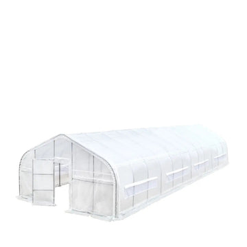 20’ x 60’ Tunnel Greenhouse Grow Tent w/12 Mil Ripstop Leno Mesh Cover, Cold Frame, Roll-up Windows, Peak Ceiling Roof, TMG-GH2060