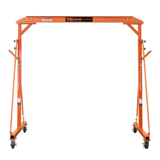 2200-lb Adjustable Height All-Steel Gantry Crane, Auto-Lock, 95" Min. Height, 142" Max. Height, Locking Swivel Casters, TMG-AGC11(Previously TMG-AGC10)