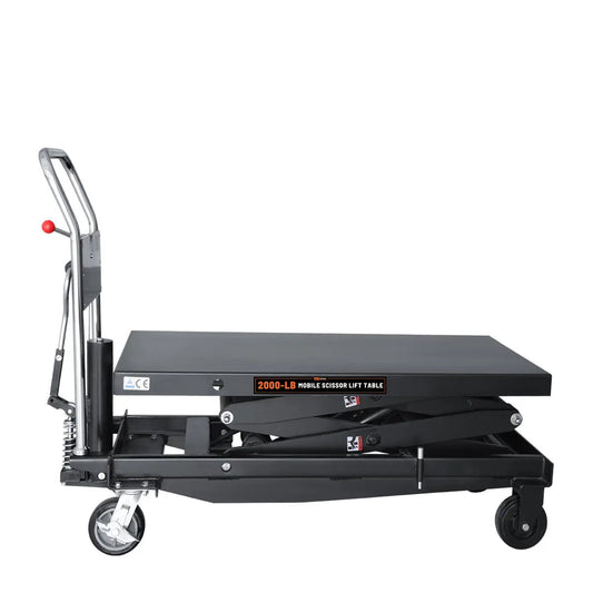 2200-lb Mobile Scissor Lift Table, 67" Lifting Height, Hydraulic lift table, TMG-ALS10