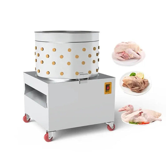 23" Chicken Plucking Machine, Stainless Steel Drum, Caster Wheels, Feather Discharge Chute, TMG-CP23