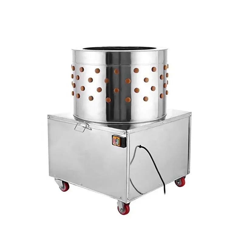23" Chicken Plucking Machine, Stainless Steel Drum, Caster Wheels, Feather Discharge Chute, TMG-CP23