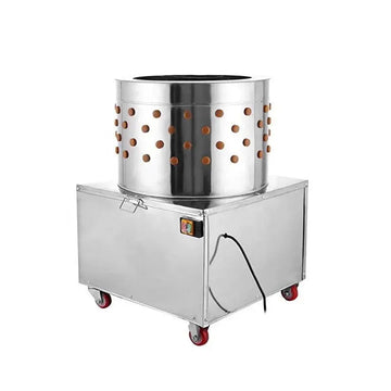23" Chicken Plucking Machine, Stainless Steel Drum, Caster Wheels, Feather Discharge Chute, TMG-CP23