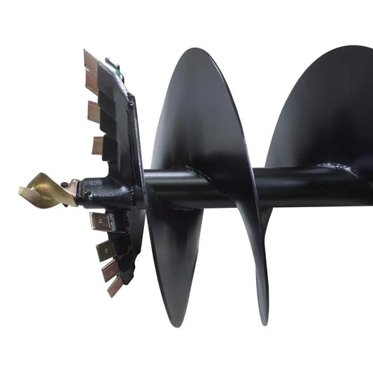 24" Post Hole Auger Bit, 48" Height, Fully Welded Cutting Disk, 8 Sharp Cutting Teeth, 2" Hex Drive, Built-In Boring Head, TMG-PAB24