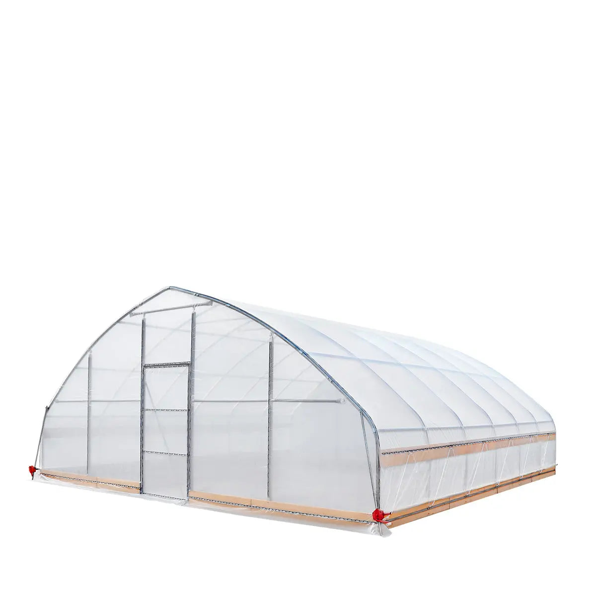 25’ x 25’ Tunnel Greenhouse Grow Tent w/6 Mil Clear EVA Plastic Film, Cold Frame, Hand Crank Roll-Up Sides, Peak Ceiling Roof, TMG-GH2525