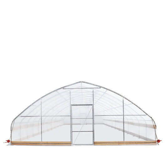 25’ x 50’ Tunnel Greenhouse Grow Tent w/6 Mil Clear EVA Plastic Film, Cold Frame, Hand Crank Roll-Up Sides, Peak Ceiling Roof, TMG-GH2550