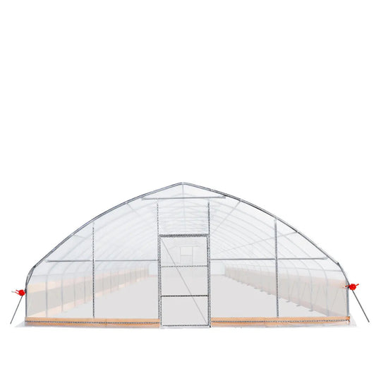 25’ x 60’ Tunnel Greenhouse Grow Tent w/6 Mil Clear EVA Plastic Film, Cold Frame, Hand Crank Roll-Up Sides, Peak Ceiling Roof, TMG-GH2560