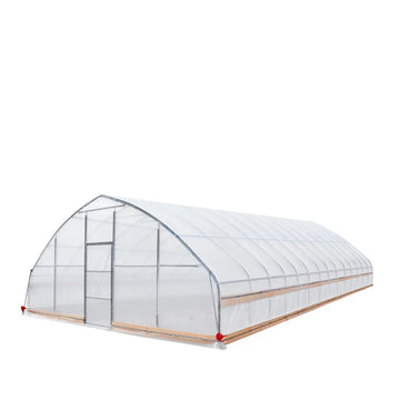 25’ x 60’ Tunnel Greenhouse Grow Tent w/6 Mil Clear EVA Plastic Film, Cold Frame, Hand Crank Roll-Up Sides, Peak Ceiling Roof, TMG-GH2560