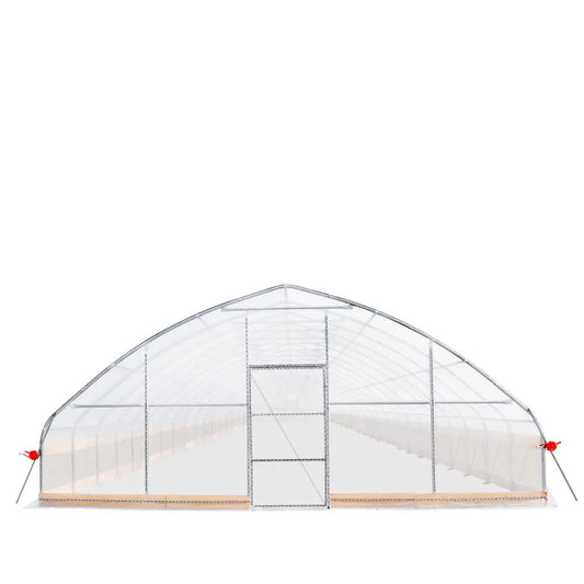 25’ x 80’ Tunnel Greenhouse Grow Tent w/6 Mil Clear EVA Plastic Film, Cold Frame, Hand Crank Roll-Up Sides, Peak Ceiling Roof, TMG-GH2580