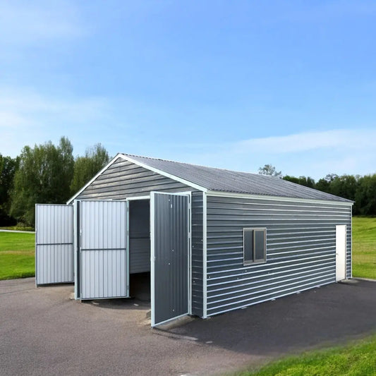 26’ x 30’ Metal Garage Shed, 9’ High Double Front Doors, 14’ Peak, 780 Sq-Ft TMG-MS2630