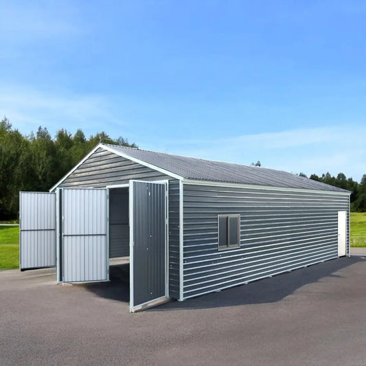 26’ x 40’ Metal Garage Shed, 9’ High Double Front Doors, 14’ Peak, 1040 Sq-Ft TMG-MS2640