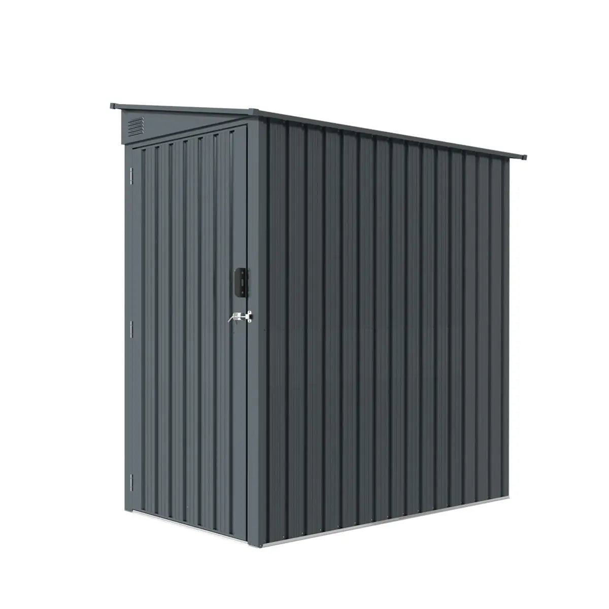 3’ x 6’ Galvanized Metal Pent Shed, 29 GA Corrugated Metal, 75“ Upper edge, TMG-MS0306