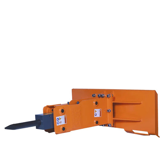 30-70 HP Skid Steer Hydraulic Breaker, 2" Moil Point Chisel, 510 J Impact Energy, Universal Mount, TMG-HB53S