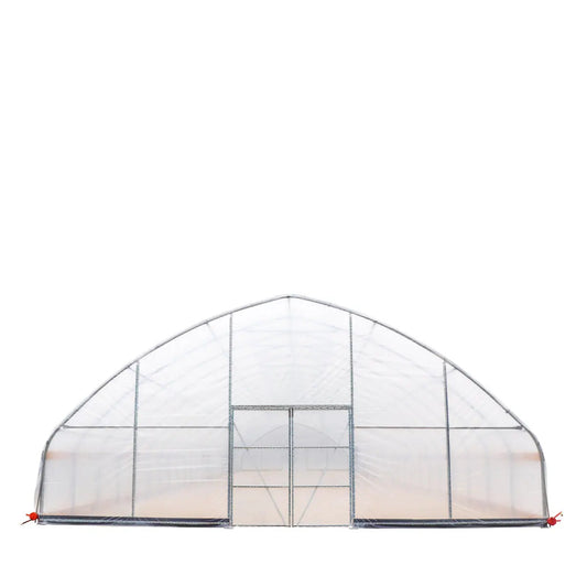 30’ x 100’ Tunnel Greenhouse Grow Tent w/6 Mil Clear EVA Plastic Film, Cold Frame, Hand Crank Roll-Up Sides, Peak Ceiling Roof, TMG-GH30100
