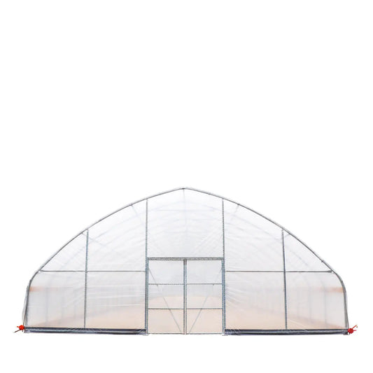 30’ x 120’ Tunnel Greenhouse Grow Tent w/6 Mil Clear EVA Plastic Film, Cold Frame, Hand Crank Roll-Up Sides, Peak Ceiling Roof, TMG-GH30120