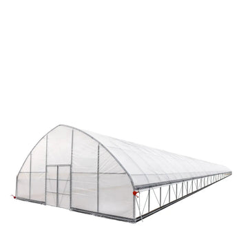 30’ x 120’ Tunnel Greenhouse Grow Tent w/6 Mil Clear EVA Plastic Film, Cold Frame, Hand Crank Roll-Up Sides, Peak Ceiling Roof, TMG-GH30120