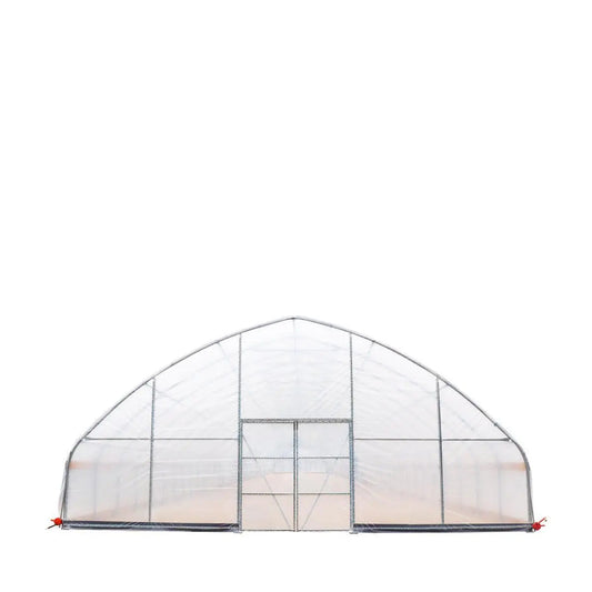 30’ x 150’ Tunnel Greenhouse Grow Tent w/6 Mil Clear EVA Plastic Film, Cold Frame, Hand Crank Roll-Up Sides, Peak Ceiling Roof, TMG-GH30150