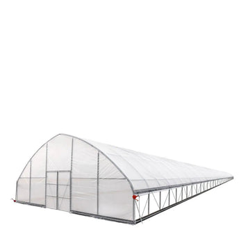 30’ x 150’ Tunnel Greenhouse Grow Tent w/6 Mil Clear EVA Plastic Film, Cold Frame, Hand Crank Roll-Up Sides, Peak Ceiling Roof, TMG-GH30150