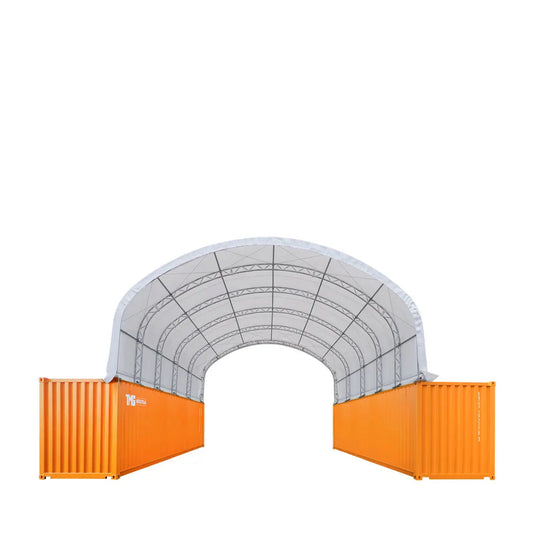 30' x 40' Dual Truss Container Shelter with Heavy Duty 17 oz PVC Cover, TMG-DT3040C