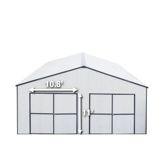 30’ x 40’ Metal Garage Shed, 11' High Double Front Doors, 17’ Peak, 1260 Sq-Ft TMG-MS3040