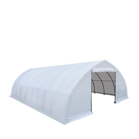 30' x 40' Peak Ceiling Storage Shelter with Heavy Duty 11 oz PE Cover & Drive Through Doors, TMG-ST3040E (Previously ST3040)